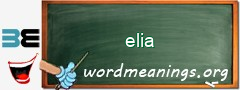 WordMeaning blackboard for elia